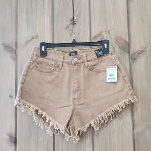 Tan Frayed Hem Women's Shorts Size 9 Juniors NWT